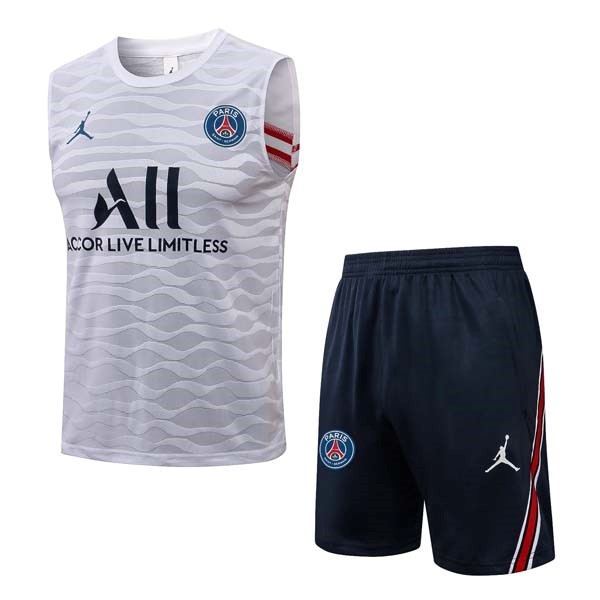 Camiseta Paris Saint Germain Sin Mangas 2022 Blanco Negro